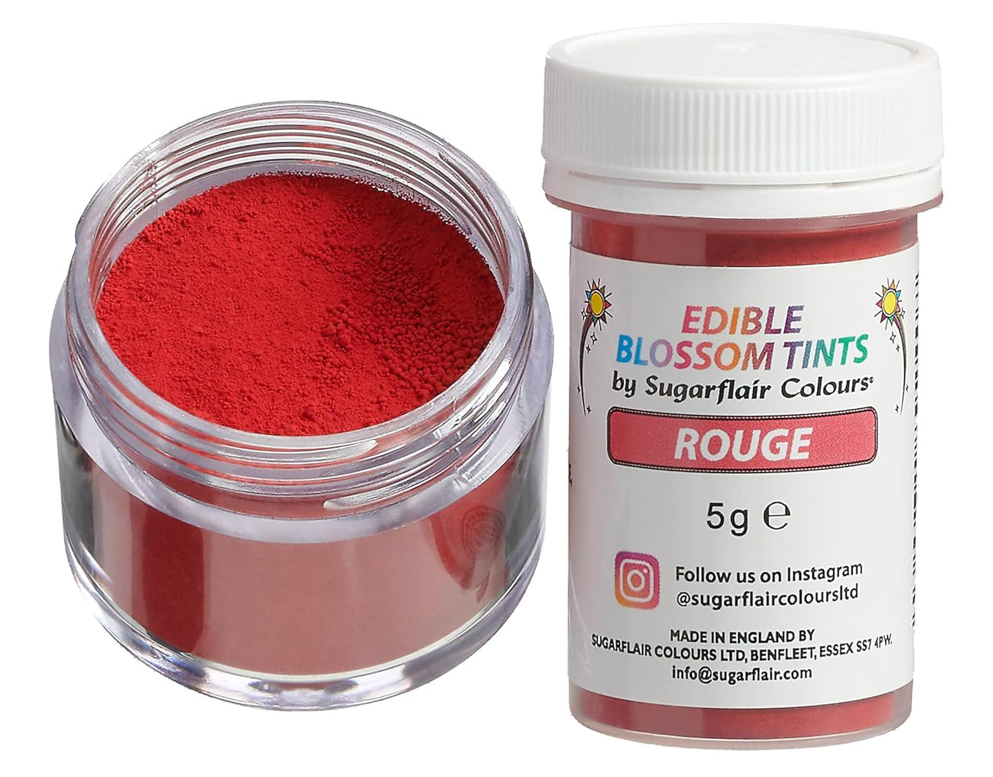 Sugarflair Blossom Tint Dust Red - Colorante alimentare in polvere per decorazioni di torte, fondente, glassa, cioccolato, crema al burro, macaron e altro - 5G