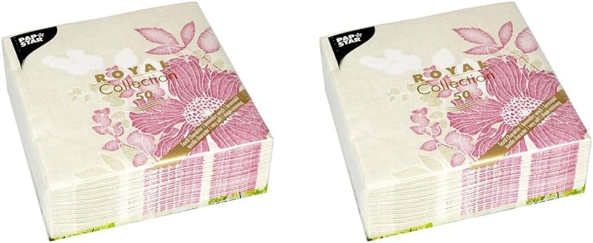 Papstar, 50 Tovaglioli "ROYAL Collection" Piega 1/4 40 Cm X 40 Cm Fucsia "Annabel", #85015