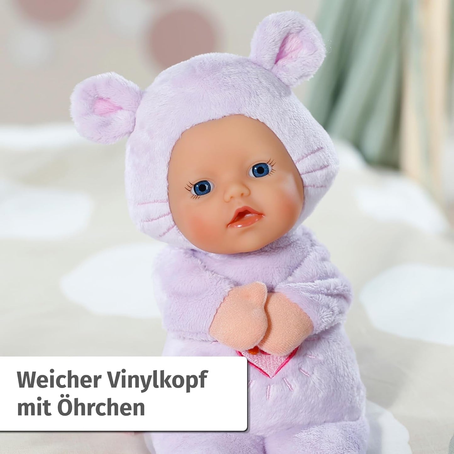 Baby Born for Babies Mouse Morbida, 26 cm, con Orecchie e Tasche per le Dita, per Neonati, 836590 Zapf Creation, Rosa