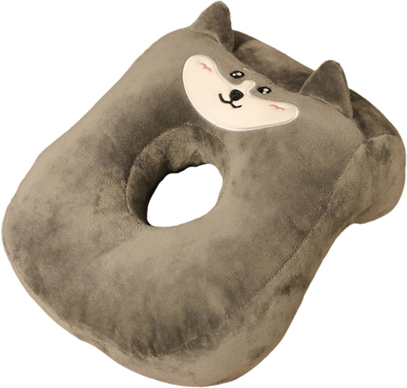 Cuscino per dormire da ufficio in cotone memory, simpatico cuscino per il foro per le orecchie, morbido cuscino per dormire, per dormire sul lato, per donne, ragazze, bambini (gattini grigi) Cuscini ortopedici cervicali Naty Shop Puppy Grey