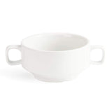 Olympia Whiteware Ciotole con manici 400 ml (6 pezzi) - lavabili in forno, microonde, congelatore e lavastoviglie C239