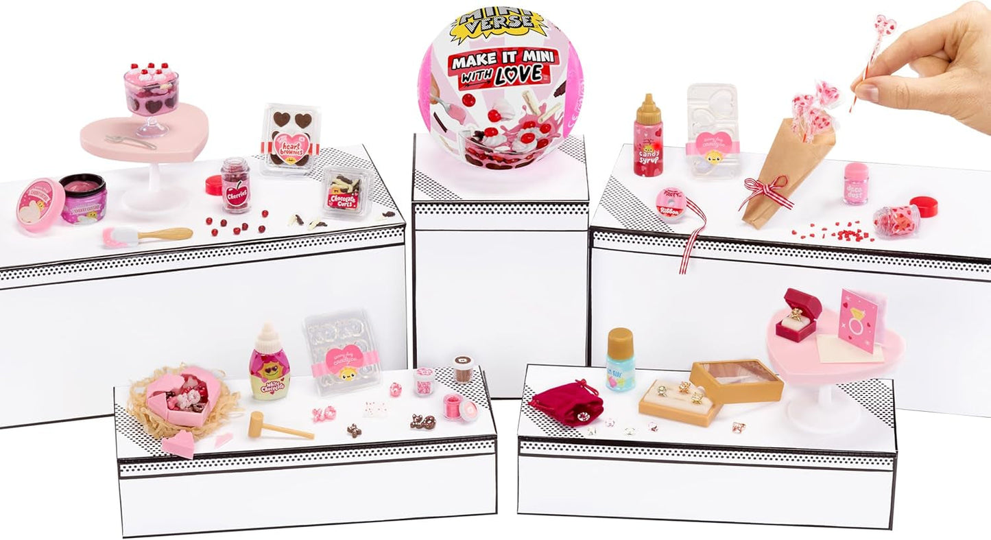 MGA Miniverse - Make It Mini with Love - Mini oggetti da collezione, kit artigianale in resina fai-da-te, serie di San Valentino, repliche di cibo, non commestibili - per collezionisti e bambini dagli 8 anni in su
