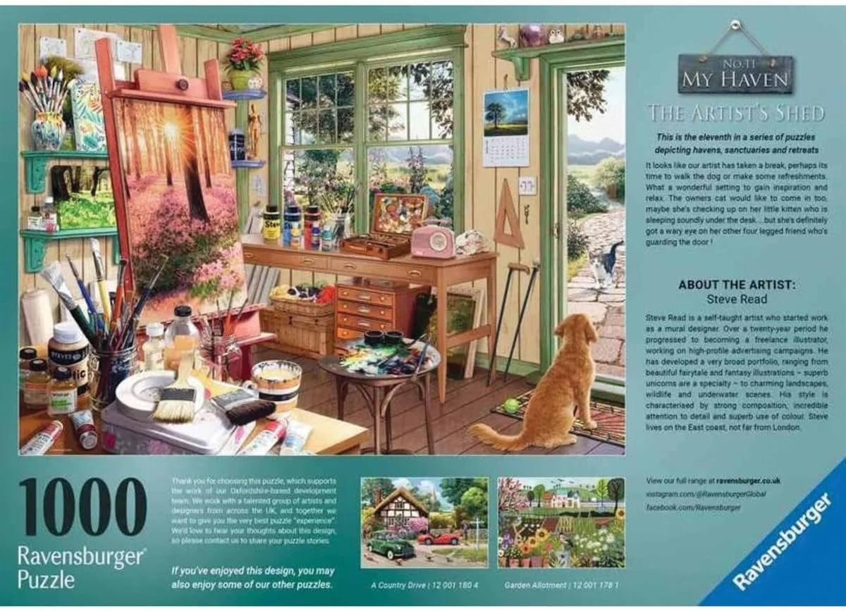 Ravensburger Puzzle 1000 pezzi - Il mio rifugio: il magazzino dell'artista Puzzle Naty Shop