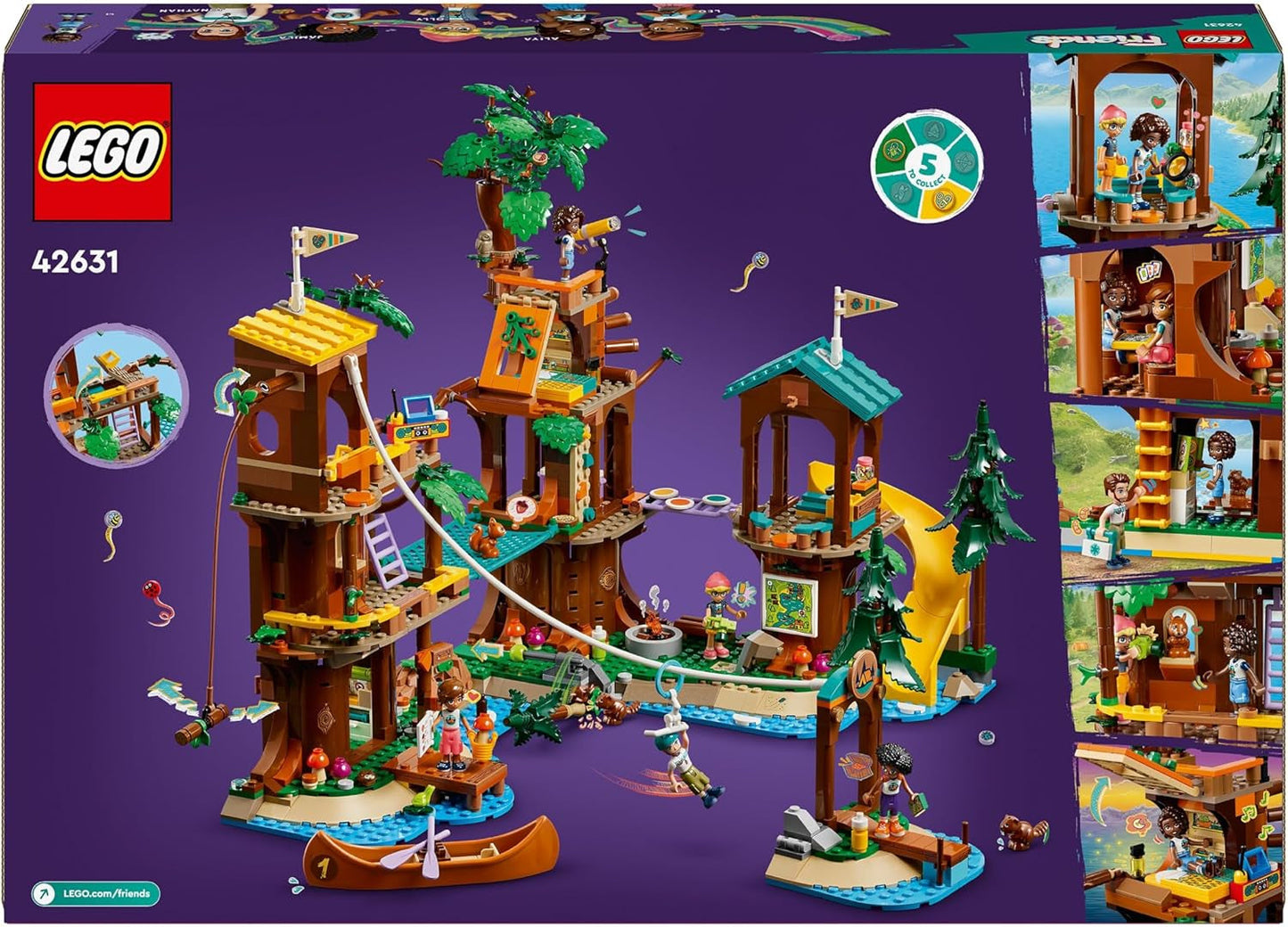 LEGO Friends Casa sull'albero al campo avventure, set da gioco per ragazze e ragazzi da 8 anni con 5 personaggi e 5 animali, idea regalo per giochi creativi, giocattoli sportivi, casa delle bambole 42631 Set da costruzione Besuche den LEGO-Store