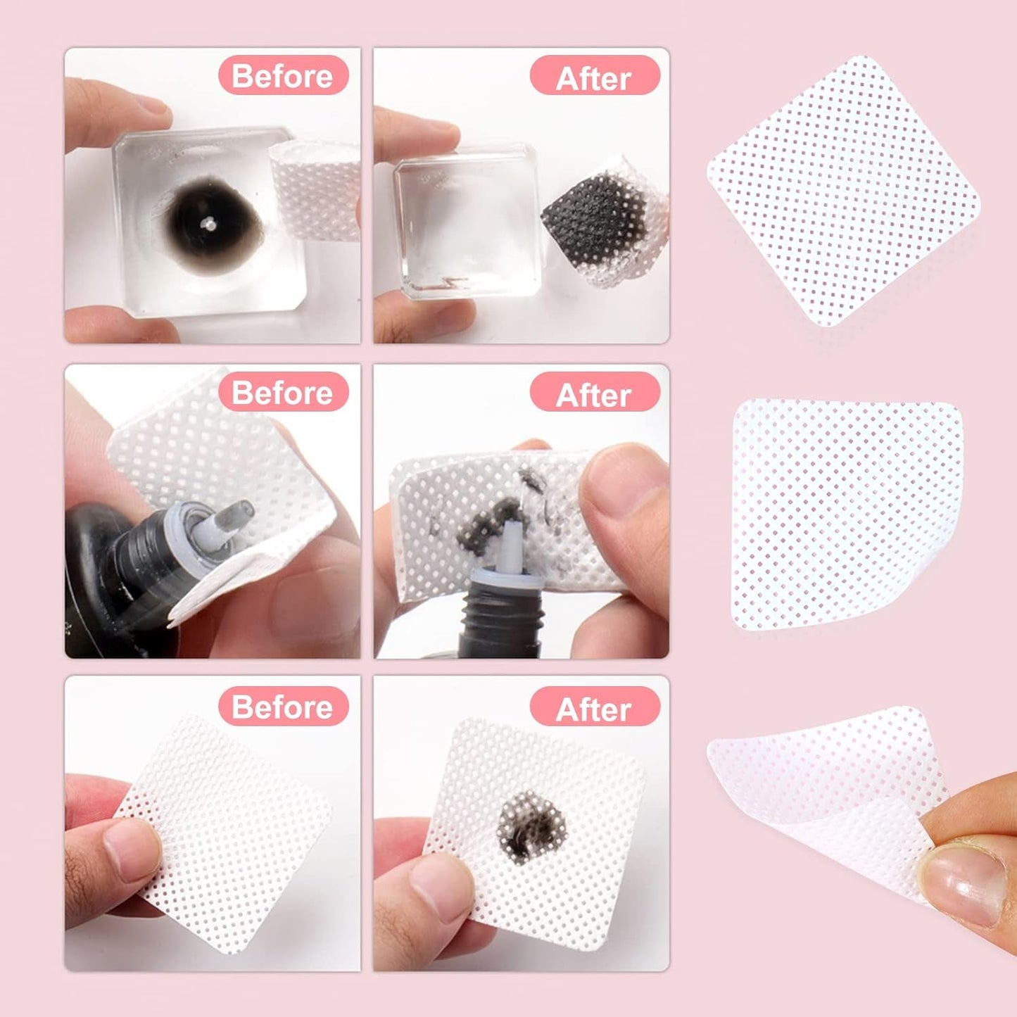 Qufiiry 300 Stück Fusselfreie Nageltücher, Lint Free Nail Wipes, Fusselfrei Nagel Wattepads, Nagel Wischtücher Für Cleaner Gelnägel Nagellackentferner Wattepads Nail Wipes Pads