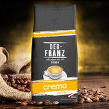 DER-FRANZ Kaffee Crema, Intensità 4/5, 100% Arabica, ganze Kaffeebohnen, 1000g