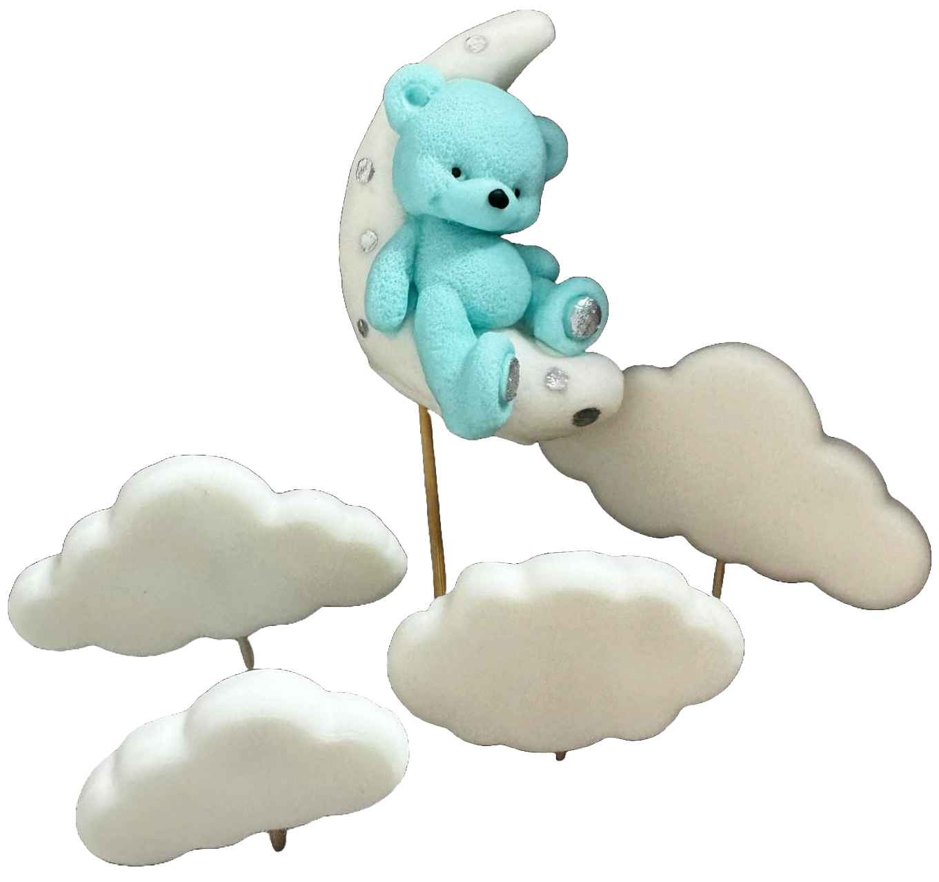 Set di 5 decorazioni in zucchero commestibile, Decorazioni in Pasta di Zucchero Ursulet Naty Shop