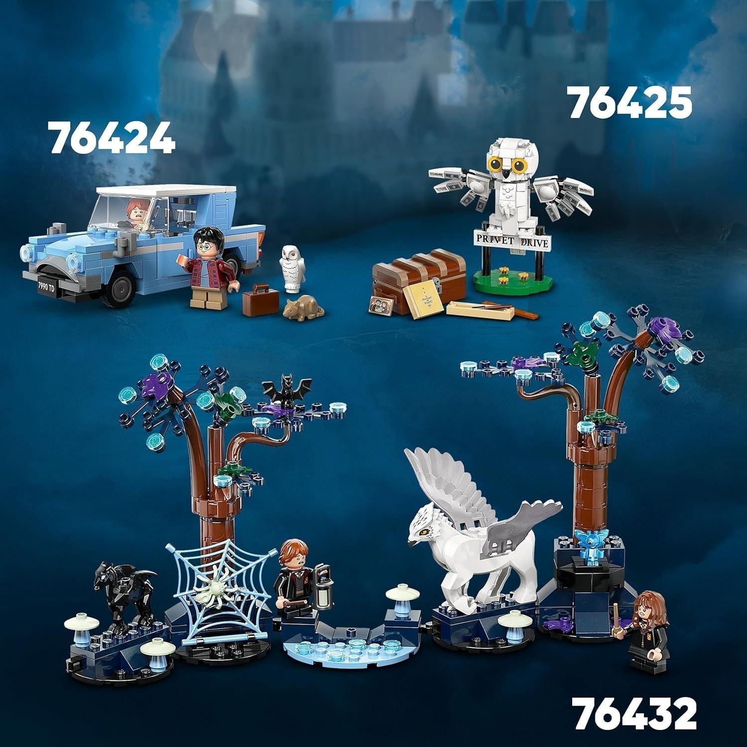 LEGO Harry Potter Edvige in Privet Drive 4 Set gufo giocattolo per bambini, personaggio di animale costruibile con valigia di Hogwarts, piccolo regalo per ragazzi, ragazze e tutti i fan dai 7 anni 76425 Set da costruzione Besuche den LEGO-Store