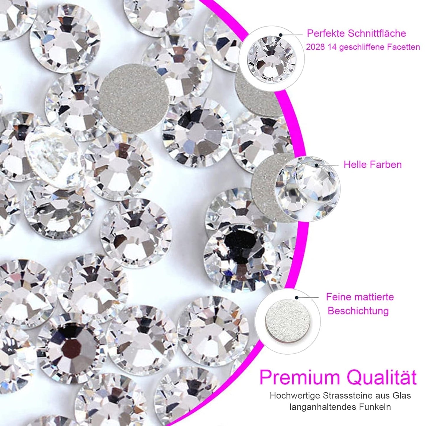 Set 3200 pietre per unghie FITDON Pietre AB in vetro multiforma e pietre AB con diamanti trasparenti per decorazioni per unghie Kit fai da te Gioielli Portachiavi Accessori per unghie