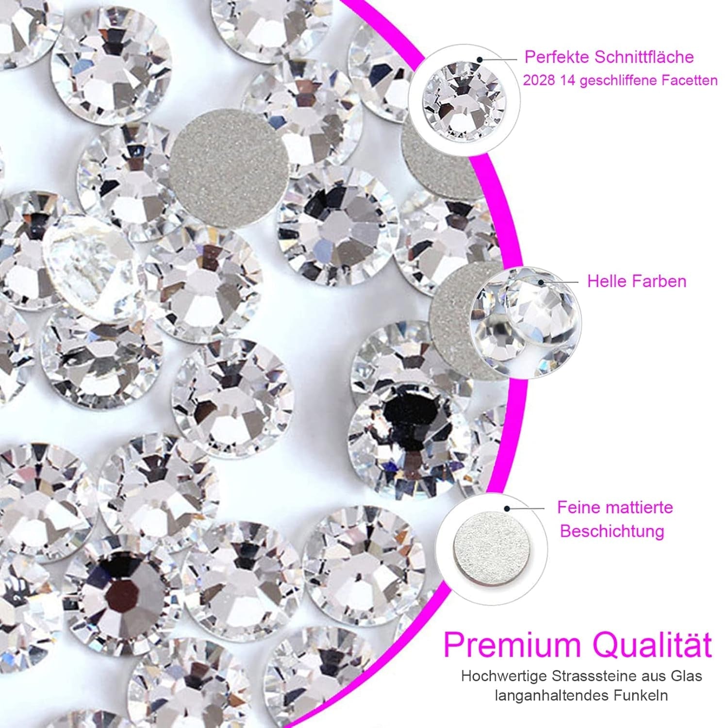 Set 3200 pietre per unghie FITDON Pietre AB in vetro multiforma e pietre AB con diamanti trasparenti per decorazioni per unghie Kit fai da te Gioielli Portachiavi Accessori per unghie
