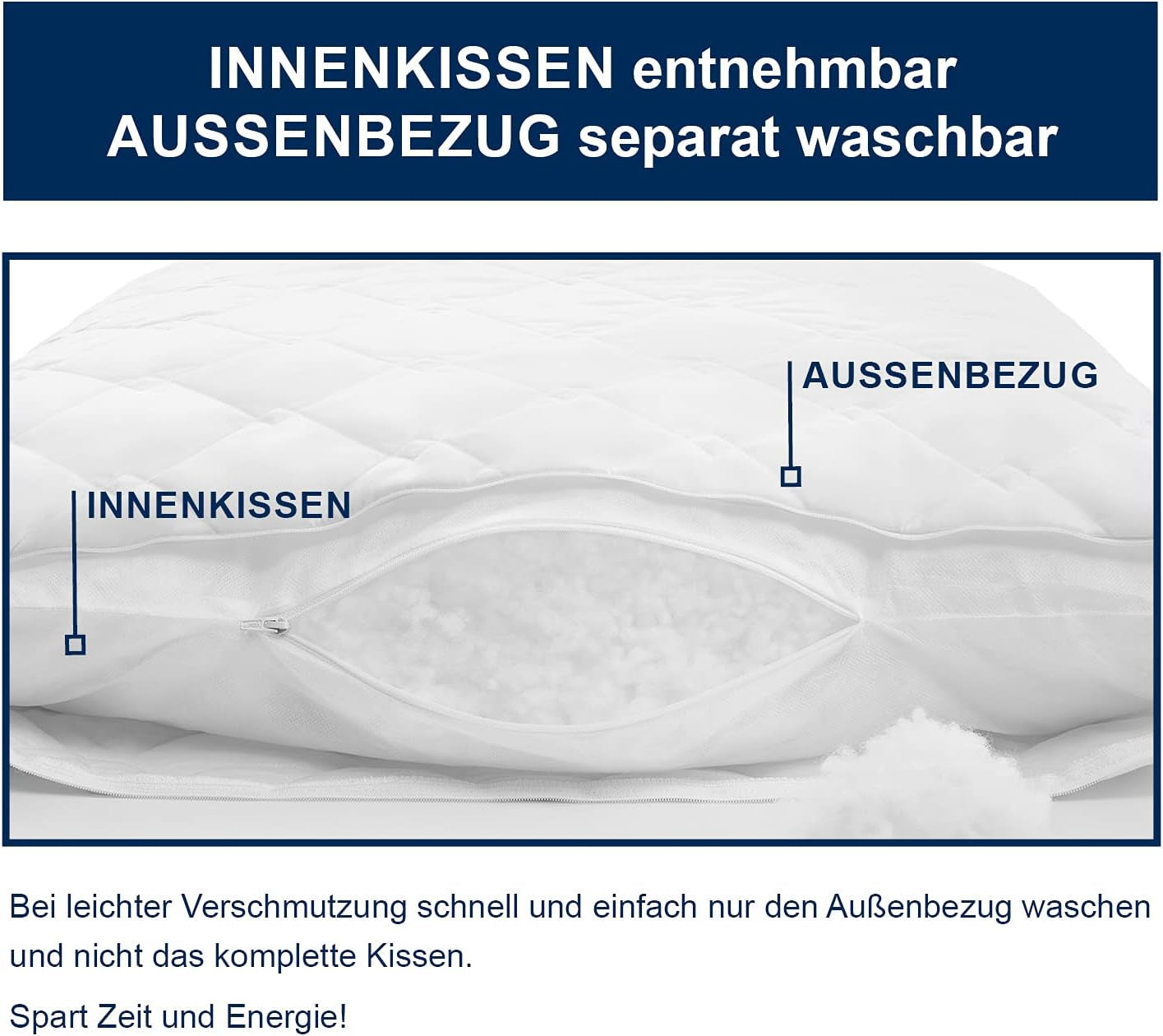 Cuscino Irisette Noblesse - Made in Germany - Cuscino sfoderabile in puro cotone, 80 X 80 cm, cuscini standard Naty Shop certificato Oeko-Tex