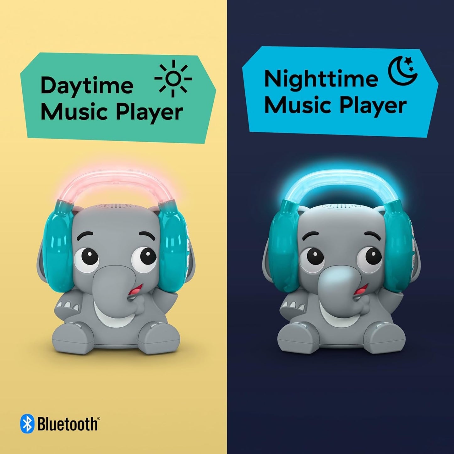 Baby Einstein Earl the Elephant Macchina audio Bluetooth, sistema musicale + luce notturna, giocattoli da neonato a bambino Bebe Naty Shop