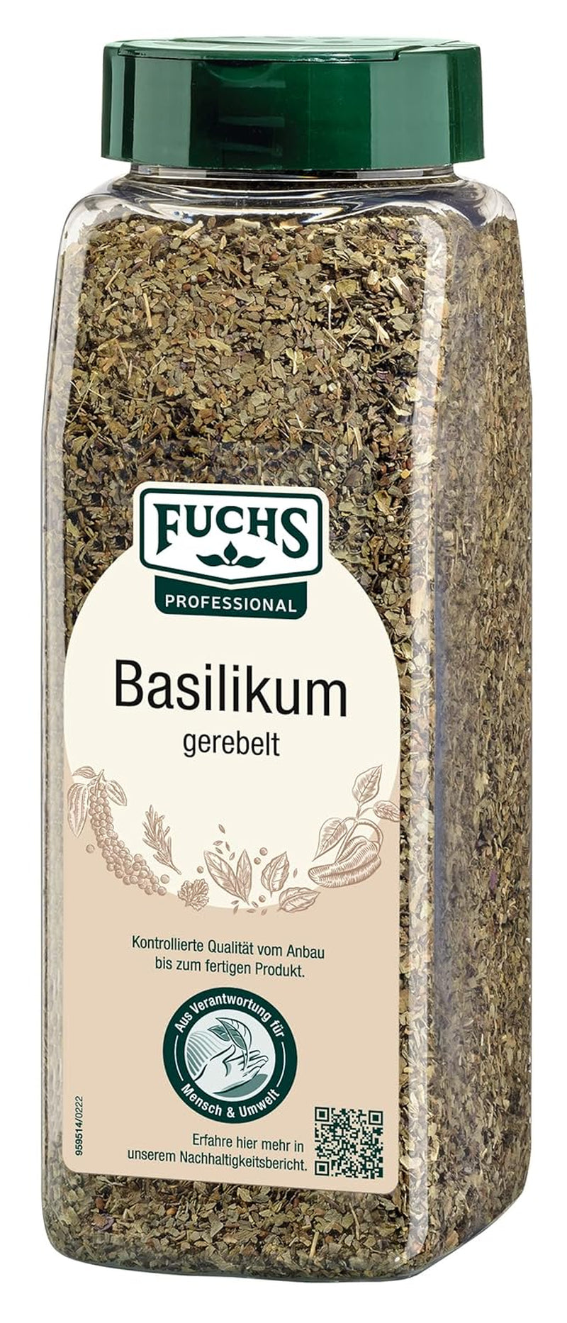 - Basilikum gerebelt | Mediterranes Gewürzkraut für Grossverbraucher | Mit praktischem Streuaufsatz | 150 g nel grande sforzo