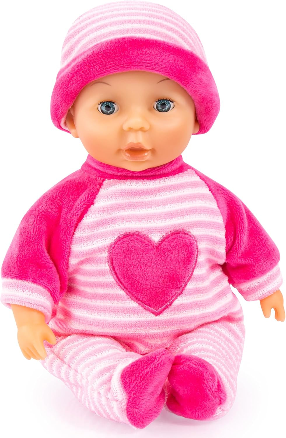 Bayer Design 92802AS Il mio primo bebè da 28 cm, bambola dal corpo morbido con occhi addormentati, molto maneggevole, vestito carino, rosa