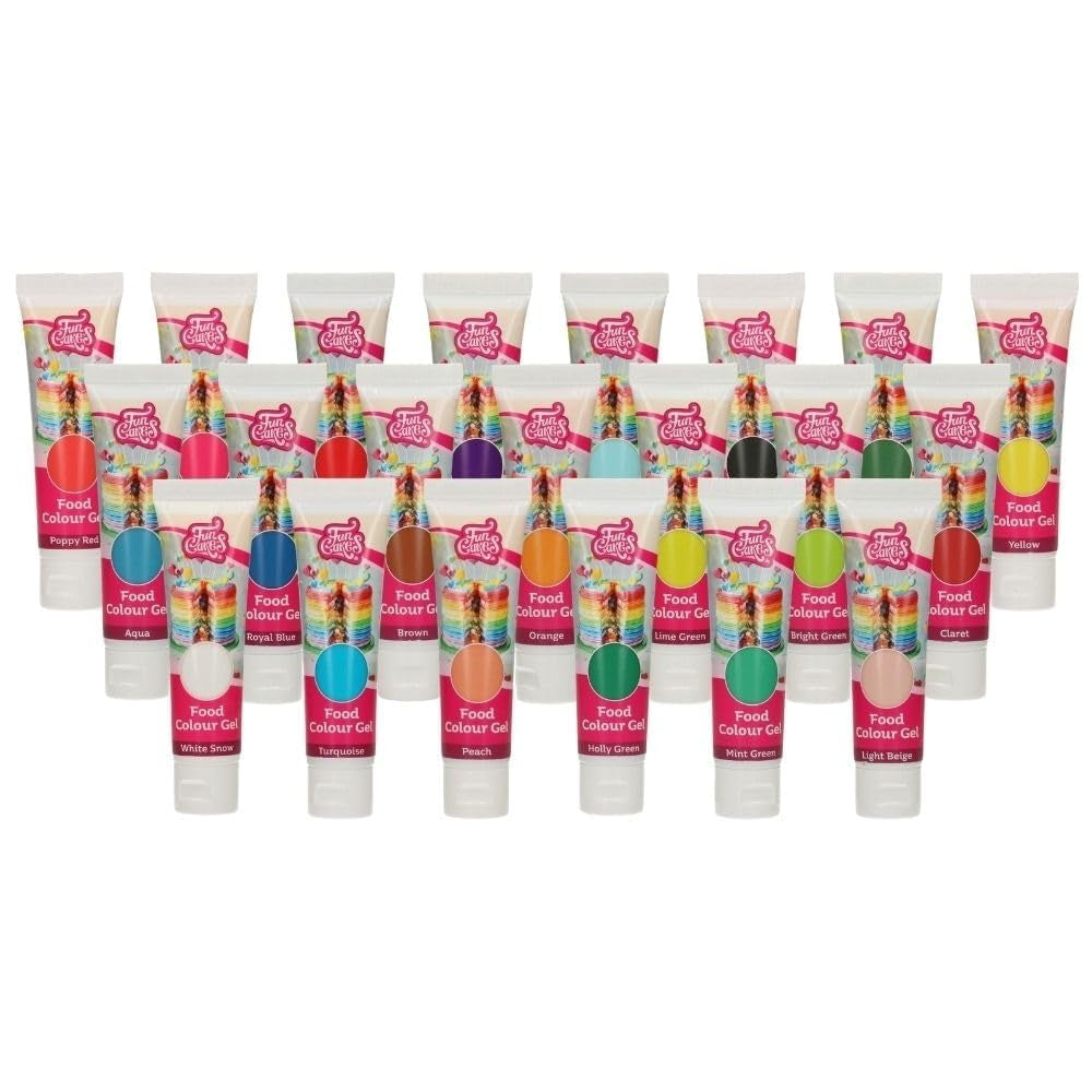 Gel colorante alimentare Funcakes Red Earth: colorante alimentare altamente concentrato per impasti, panna, fondente, marzapane e pasticcini. Dosaggio facile. Una sola goccia per creare colori vivaci. Halal. 30 g.