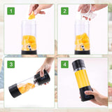 Mixer Smoothie Maker Tragbarer Entsafter: 380Ml Standmixer Shaker personale Proteinshake Mit 6 Edelstahlmesser Tragbar-Bpa-Freie Mit Usb-Mixbecher Für Shakes,Saftoutdoor,Schwarz Bucatarie Naty Shop