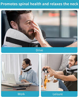 Cuscino per collo da aereo, Cuscino da viaggio in memory foam, Cuscino per collo per adulti, Cuscino da aereo regolabile e lavabile, Cuscino da viaggio ergonomico (Grigio) Cuscini ortopedici cervicali Naty Shop
