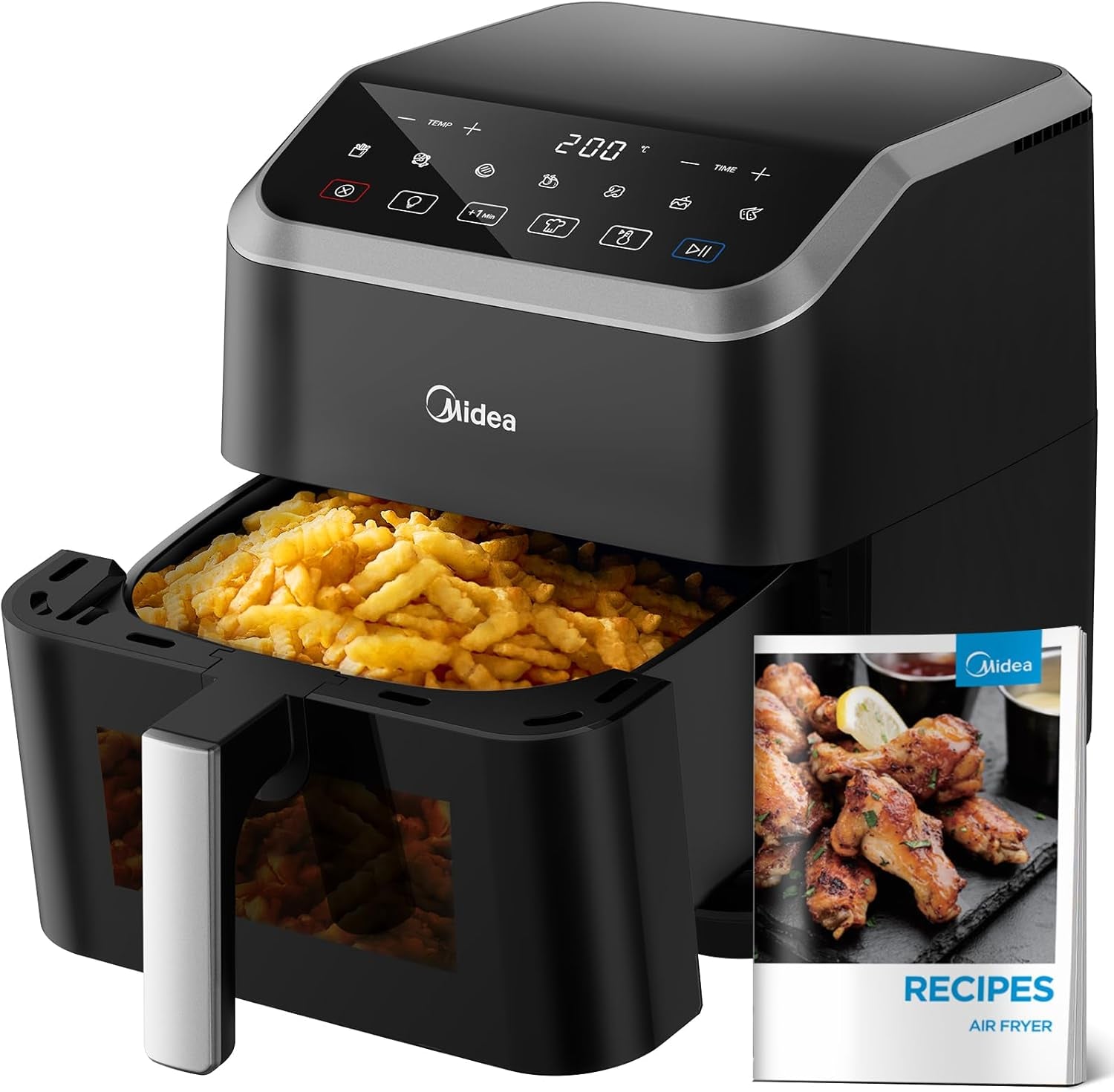 Friggitrice ad aria calda Midea 2L, Friggitrice ad aria calda da 1150 W, senza olio, Friggitrice ad aria calda, Funzione di spegnimento automatico Elettrodomestici Naty Shop 5L