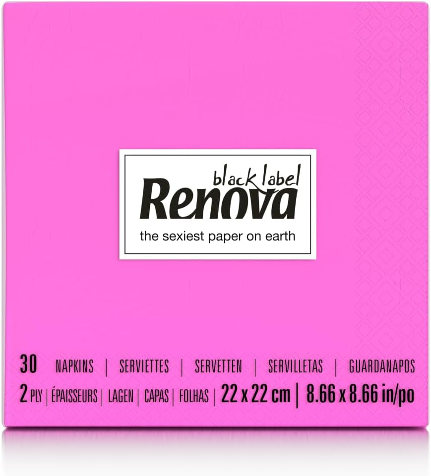 Tovaglioli da cocktail Renova, fucsia, 30 tovaglioli