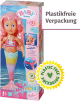 BABY Born Little Sister Sirena 46 cm Bambola sirena impermeabile con capelli lunghi e pinna glitterata mobile, incl. diadema e pettine, 833681 Zapf Creation Dolls Naty Shop