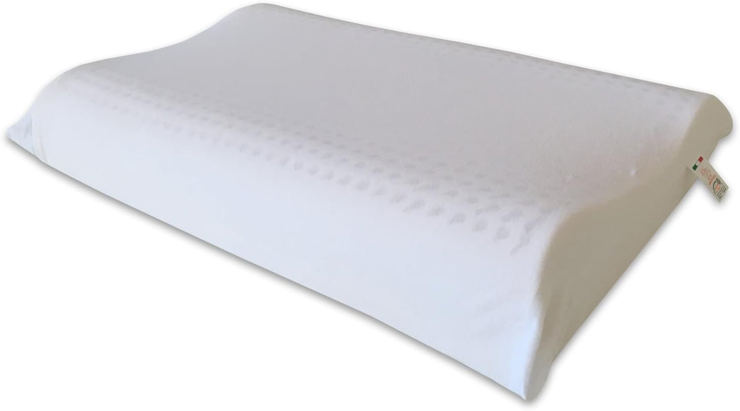 Guanciale in lattice naturale Modello Doppia Onda - Guanciale in lattice traforato Ultra traspirante Recupero naturale e sano - Massimo comfort Ergonomico Antibatterico - 100% Made in Italy Guanciali standard Naty Shop