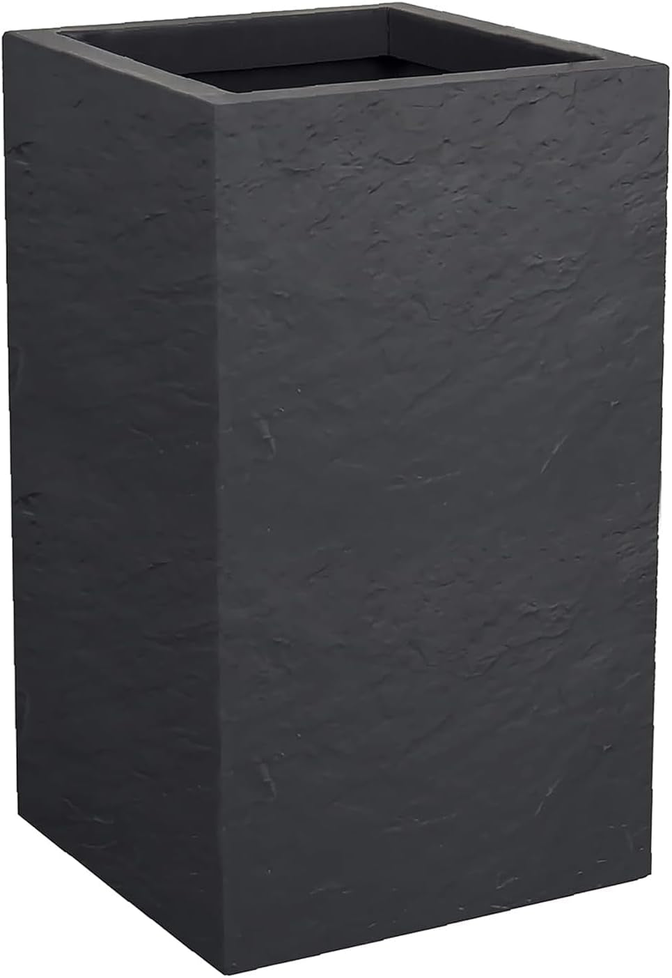 Fioriera Volcania Up, quadrata, alta, 36 l, aspetto pietra, parete singola, serbatoio dell'acqua, 29,5 x 29,5 x 49,5 cm, grigio antracite