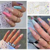 Set di adesivi per unghie per design unico, 4 accessori per nail art colorati, perfetti per gel 3D e strisce di gel UV