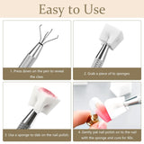 250 Pezzi Nail Art Schwamm Mit Metallgreifer Sponge Ombre Pinsel Nailart Nail Design Accessori Nailstudio Accessori per DIY Babyboomer Effetti Ombre Gradient Nail design