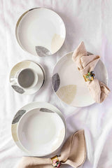 MÄSER 931215 Servizio da tavola splendidamente decorato per 6, servizio combinato 30 pezzi, con forme senza cornice, porcellana, bianco