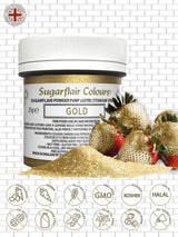Sugarflair Pump Refill Gold - Confezione di ricarica colorante alimentare spray a pompa - 25 g