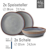 Set da tavola Lave beige di Villeroy & Boch, 4 pezzi, ca.
