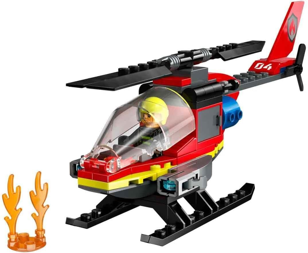 Elicottero dei vigili del fuoco LEGO City, giocattolo per elicottero e set di personaggi del pilota, elicottero dei pompieri per un'esperienza di gioco fantasiosa, regalo per bambini, ragazzi e ragazze a partire da 5 anni 60411 Set da costruzione Besuche den LEGO-Store