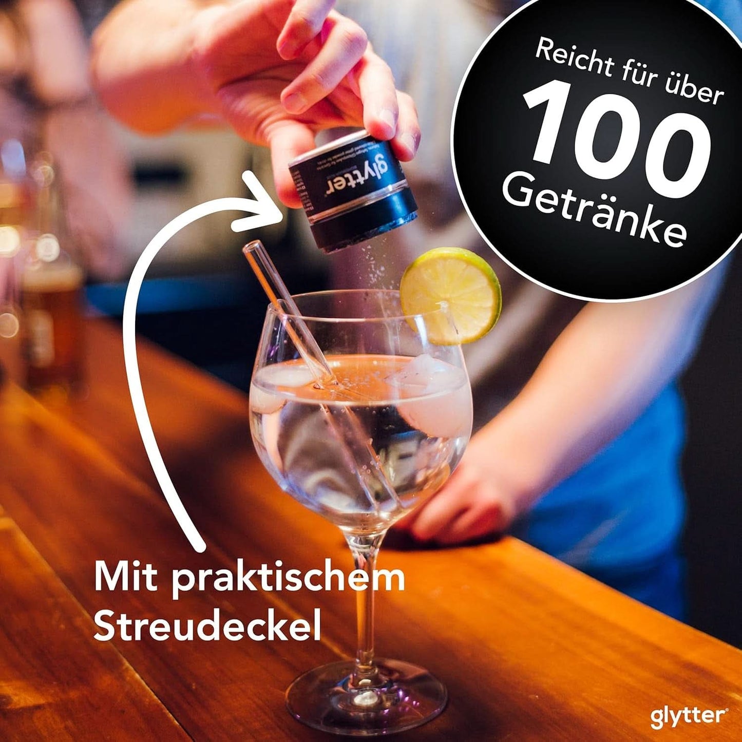 Glitter Polvere Glitter Per Bevande (Argento) - Glitter commestibili per bevande, 10 grammi Glitter Naty Shop