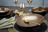 CreaTable, 23598, serie GLAMOUR - Oro, set di stoviglie da 16 pezzi, servizio combinato in porcellana, lavabile in lavastoviglie e adatto al microonde, produzione di qualità