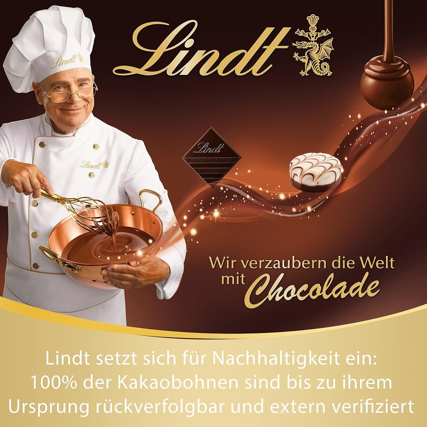 Palline di cioccolato LINDOR con caramello salato | ca. 80 palline di cioccolato al latte con ripieno di caramello salato | Confezione sfusa e palline di cioccolato Marc de Champagne | 700 g