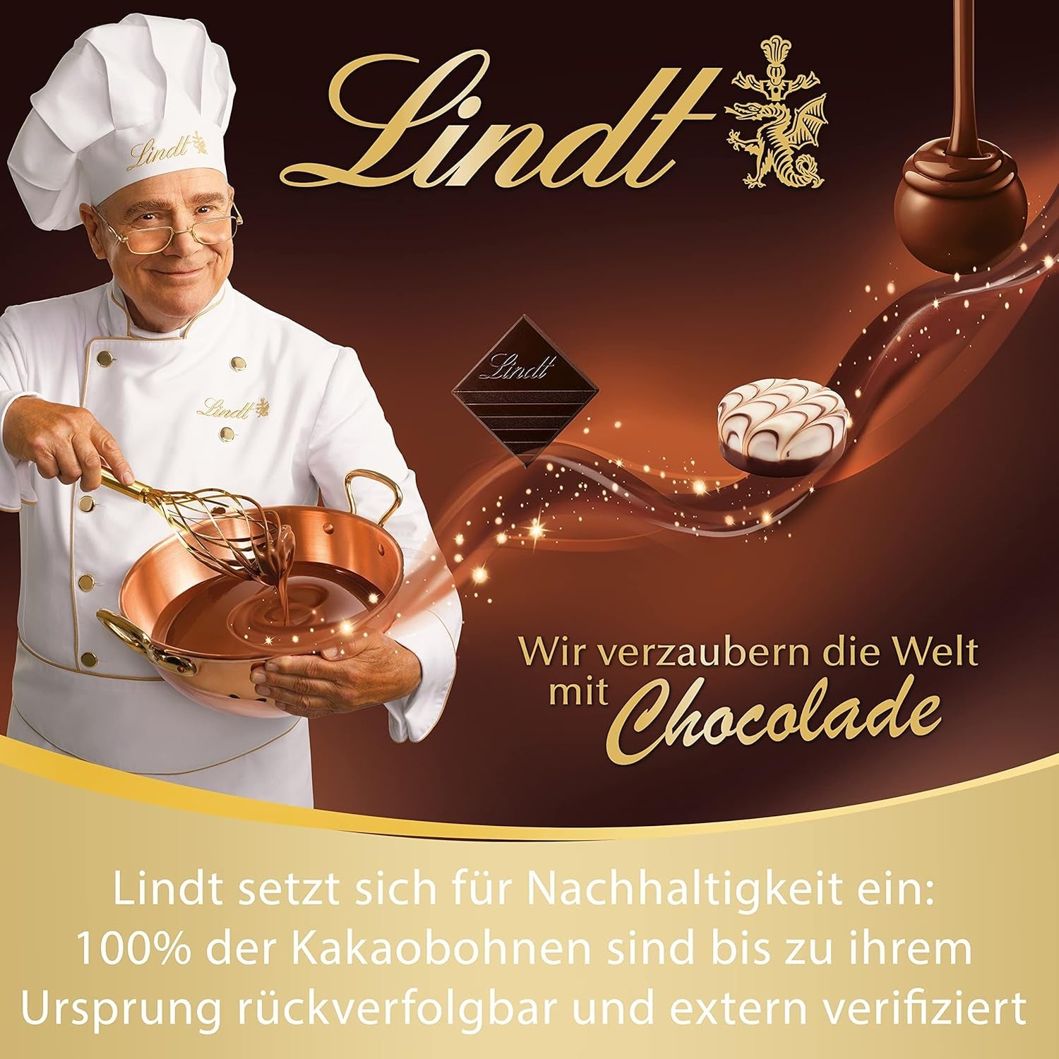 Palline di cioccolato LINDOR con caramello salato | ca. 80 palline di cioccolato al latte con ripieno di caramello salato | Confezione sfusa e palline di cioccolato Marc de Champagne | 700 g