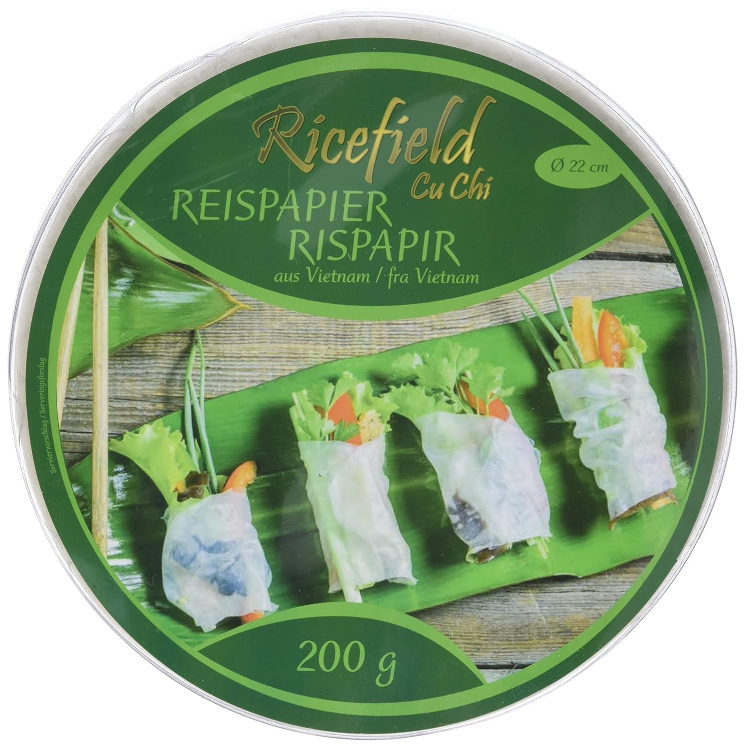 Carta di riso Ricefield, rotonda, 22 cm (1 x 0,2 kg)