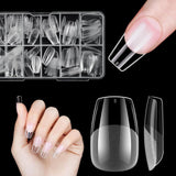 Unghie finte corte Ballerina 120 pezzi Colla su 12 misure Unghie artificiali corte Gel morbido Copertura completa Punte per unghie per unghie corte in gel S