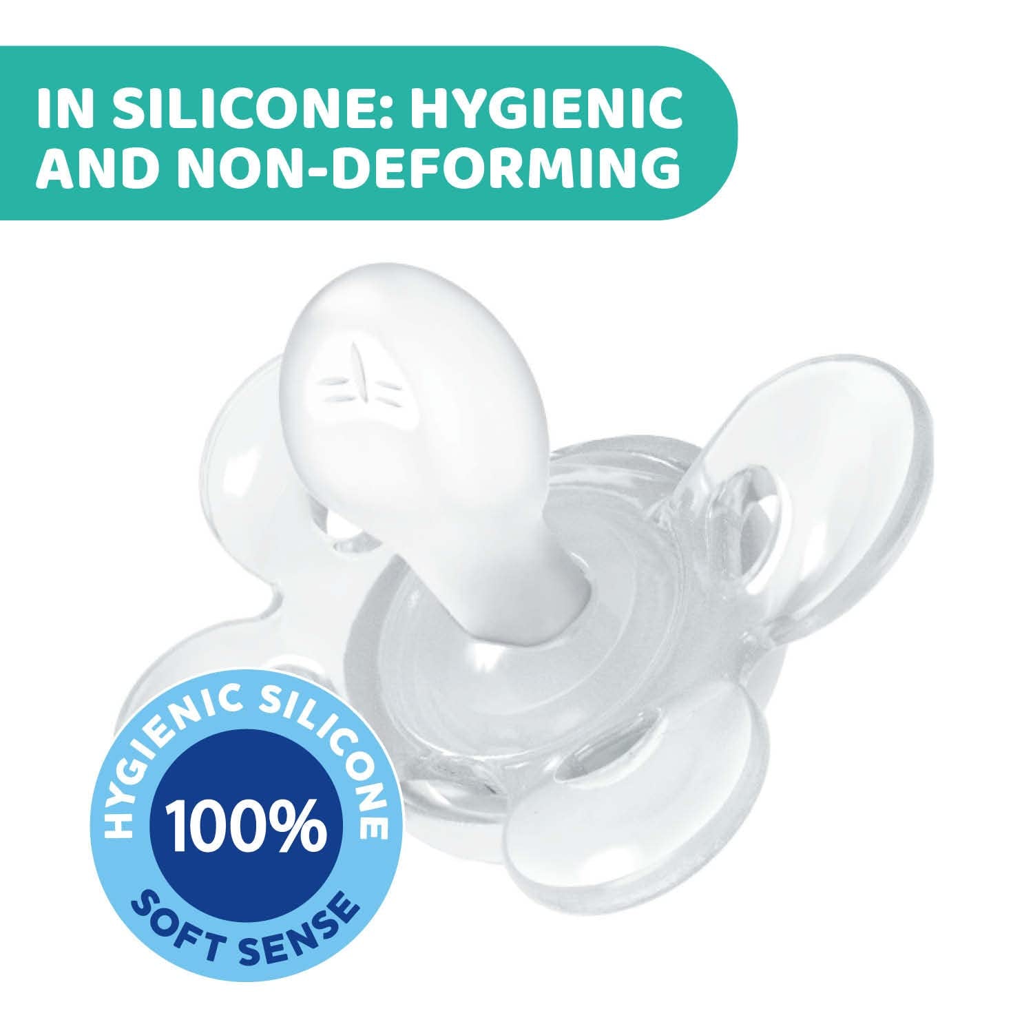 Ciuccio Chicco PhysioForma Comfort 6-16 Mesi, 1 Pezzo, Ciuccio con Tettarella in Silicone, Supporta la Respirazione Fisiologica e Favorisce il Corretto Sviluppo Orale, Blu