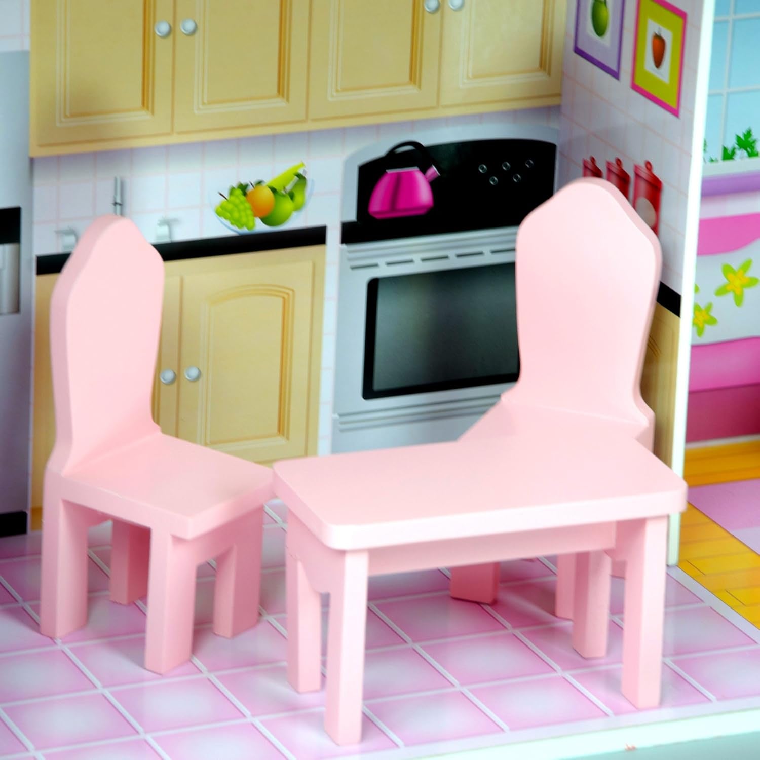 Casa delle bambole gigante Small World di Olivia, grande casa delle bambole in legno con mobili e accessori, casa delle bambole a 3 piani per bambini, casa delle bambole per bambole da 12 pollici, 3 anni + Naty Shop Dollhouses