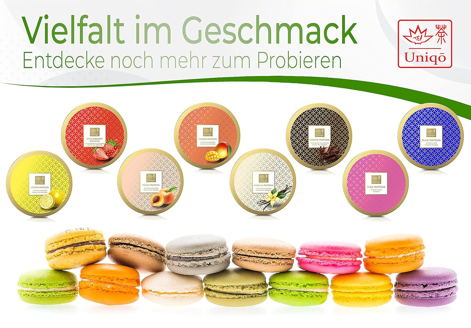 Tè Uniqo Matcha in polvere 200 g in confezione ecologica ricaricabile