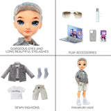 Bambola Arcobaleno di Alta Moda - Aidan Russell - Bambola Viola - Abito alla moda e 10+ Accessori da Gioco Colorati - Per Collezionisti e Bambini dai 4 ai 12 Anni