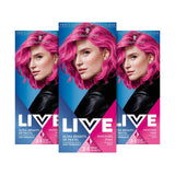 Confezione da 3 tinture per capelli Live Ultra Bright o Rosso Pastello. Colore semipermanente che dura fino a 15 lavaggi - 092 Pillar Box Red Naty Shop Confezione da 3 tinture per capelli rosa pastello (confezione da 1)