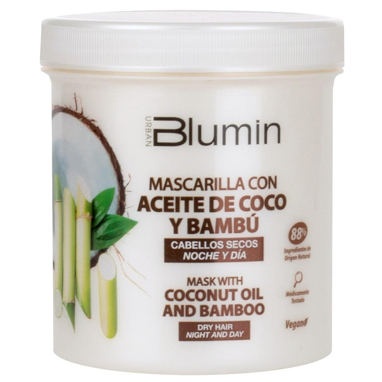 Maschera Urbanic con Olio di Cocco e Bambù Biologico, Titolo predefinito della maschera per capelli Naty Shop da 700 ml