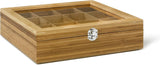 Bredemeijer Grande Scatola per Bustine di Tè in Legno Chiaro con 12 Scomparti e Finestra di Visualizzazione Scatole per Conservazione Alimenti Lunghezza 28 cm Naty Shop Scatola da Tè in Legno con Finestra a 12 Scomparti