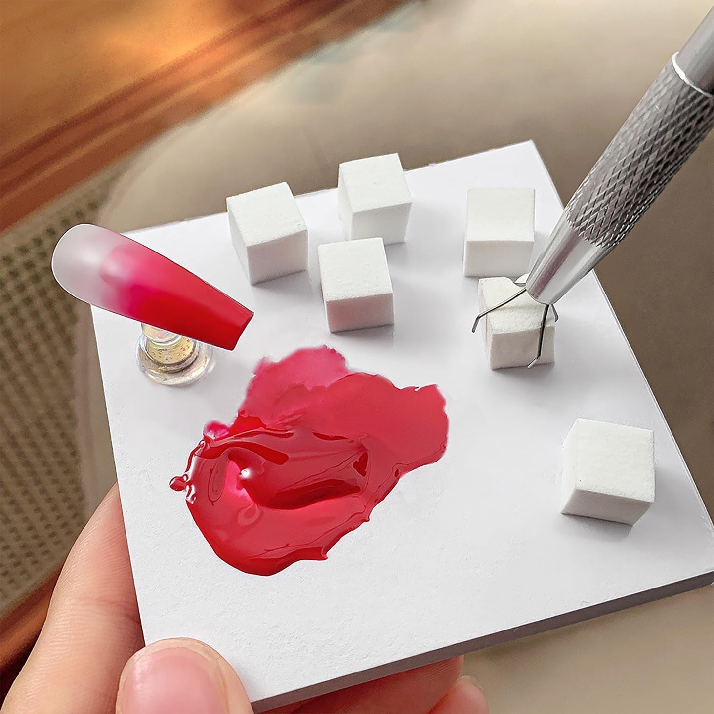 200 Pezzi Nail Art Schwamm Mit Metallgreifer, Sponge Nagel Pinsel, Nageldesign Zubehör Schwammpinsel, Um Eine Variandung Von Gradient Nail Art Patterns Zu Erstellen(Weiß?