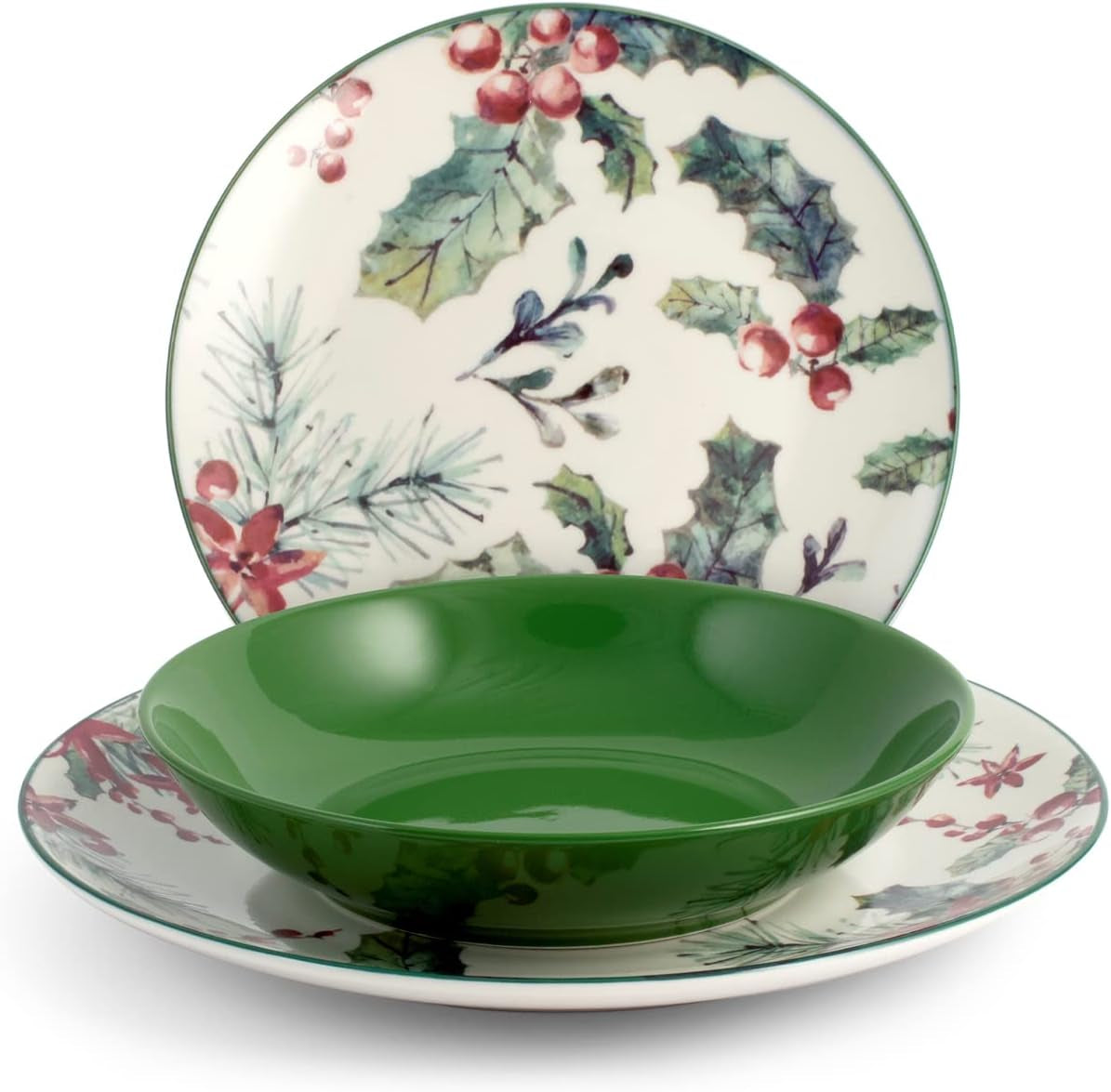 Servizio Natalizio 18 Pezzi Celebrazione Verde