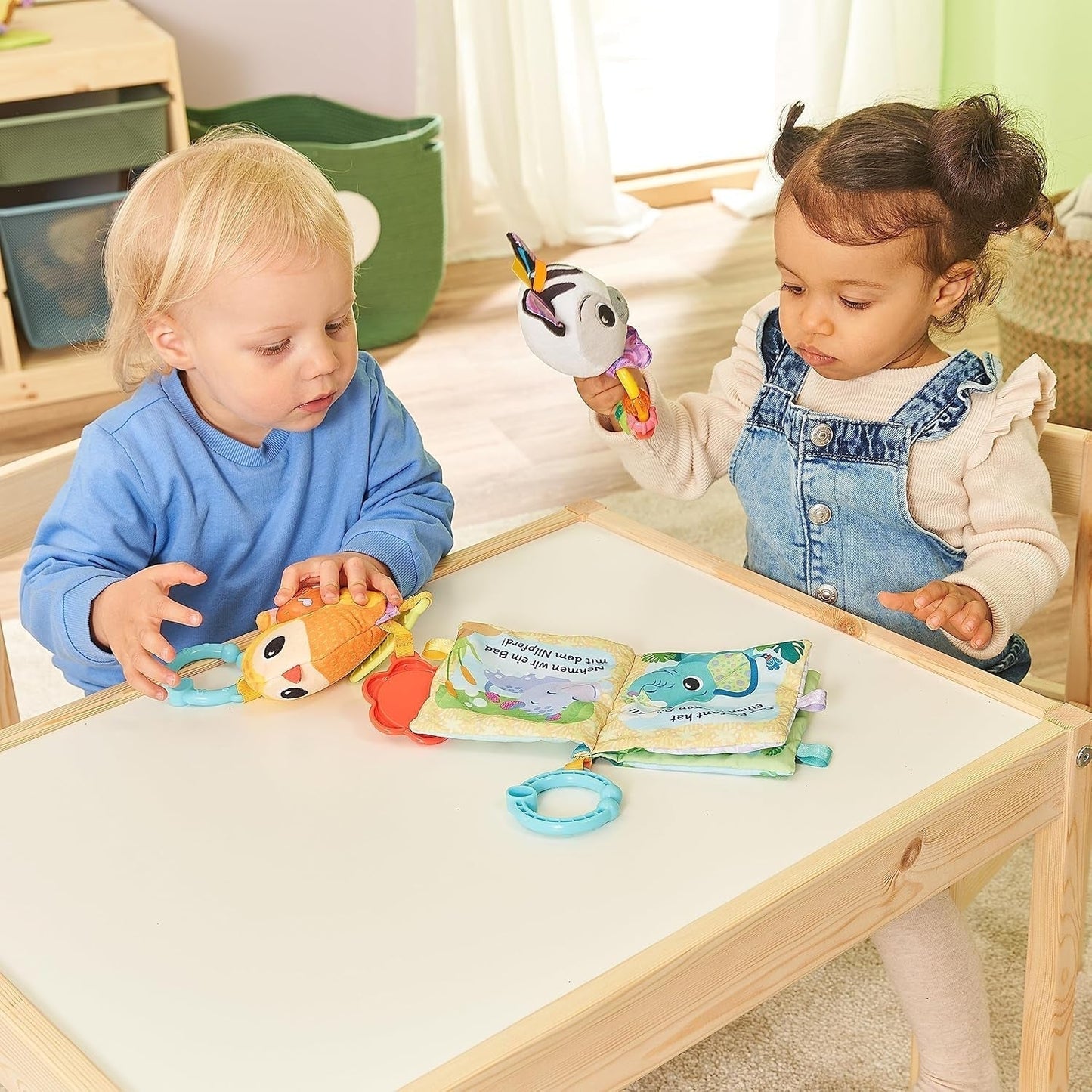 VTech Baby - Set regalo Amici Animali per Bebè - Set di giocattoli con libro in stoffa, uccellino che canta e sonaglio zebrato - Per bambini da 0 a 24 mesi Naty Shop