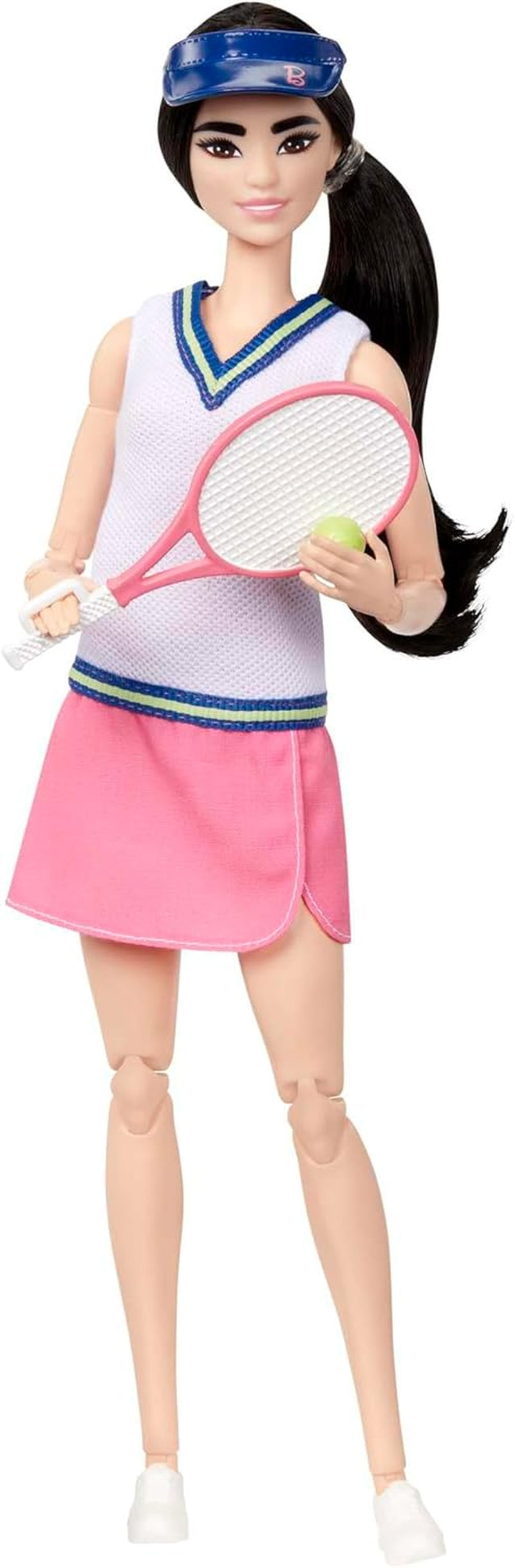 Bambola Barbie Made to Move - Giocatrice di tennis con racchetta e palla - Bambola con 22 snodi per un gioco realistico, Appassionati di tennis e bambini dai 3 anni in su, HKT73