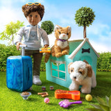 Our Generation - Milo - Bambola ragazzo da 46 cm - Occhi castani realistici e capelli castani ricci - Valigia con ruote e accessori da viaggio - Gioco di finzione - Giocattolo dai 3 anni in su